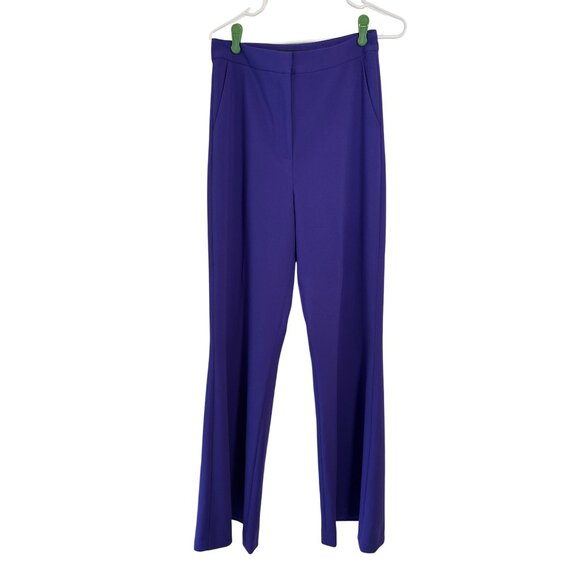French Connection Whisper Flare Trousers In Cobalt Violet Size 8 - Picture 4 of 12